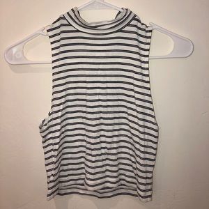 Striped Turtleneck Tank Top
